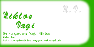 miklos vagi business card